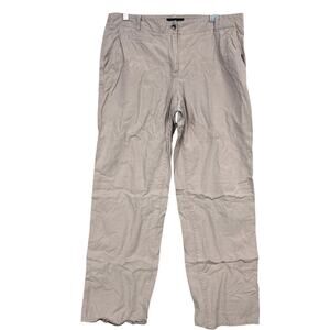 Talbots Womens Pants Brown Mid Rise Convertible Boyfriend 100% Cotton 12